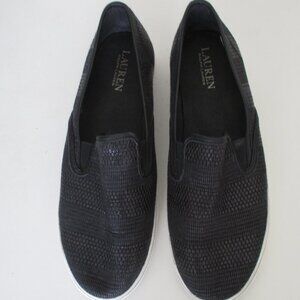 Lauren Ralph Lauren "Janis" Womens Black Textile Slip-on Fashion Sneaker-Size 9M